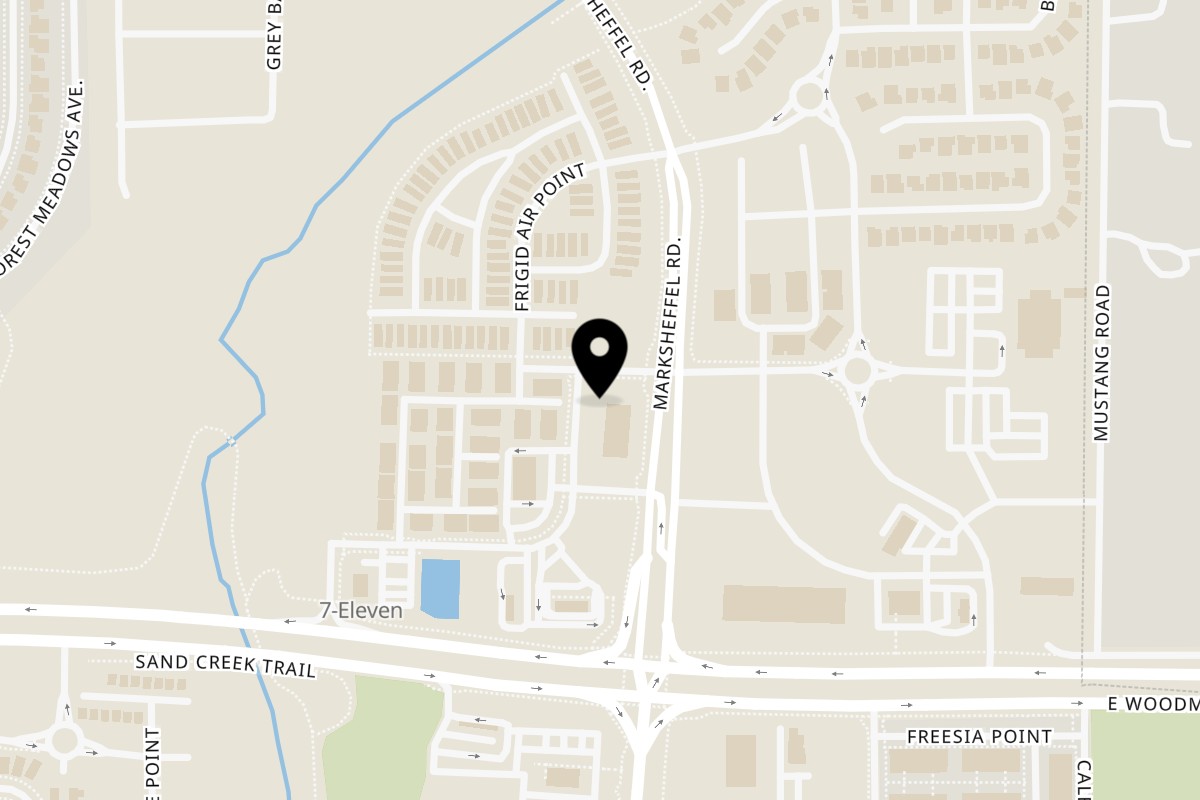 Map showing the location of Jannat Indian Restaurant & Bar on 8041 Woodmen Center Heights Suite 150 in Colorado Springs